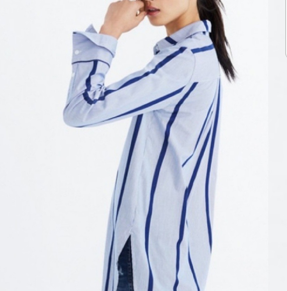 NEW Madewell Striped Button Down Tunic